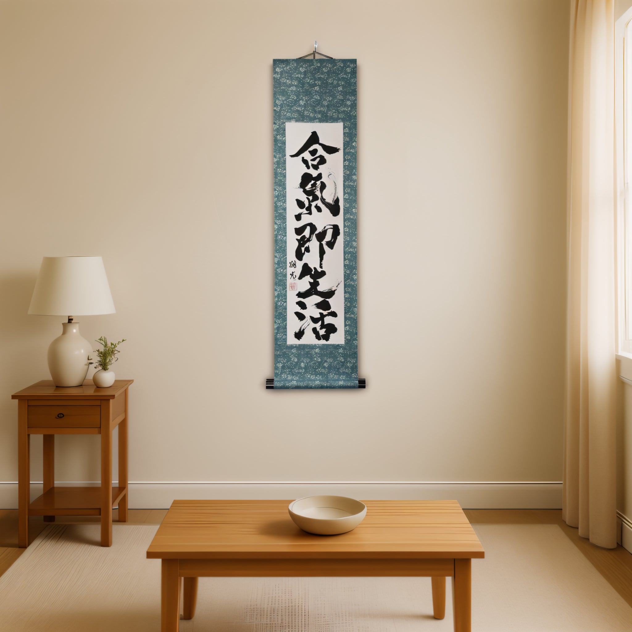 Tenka Fubu Hanging Scroll - Calligraphie japonaise fabriquée à la main