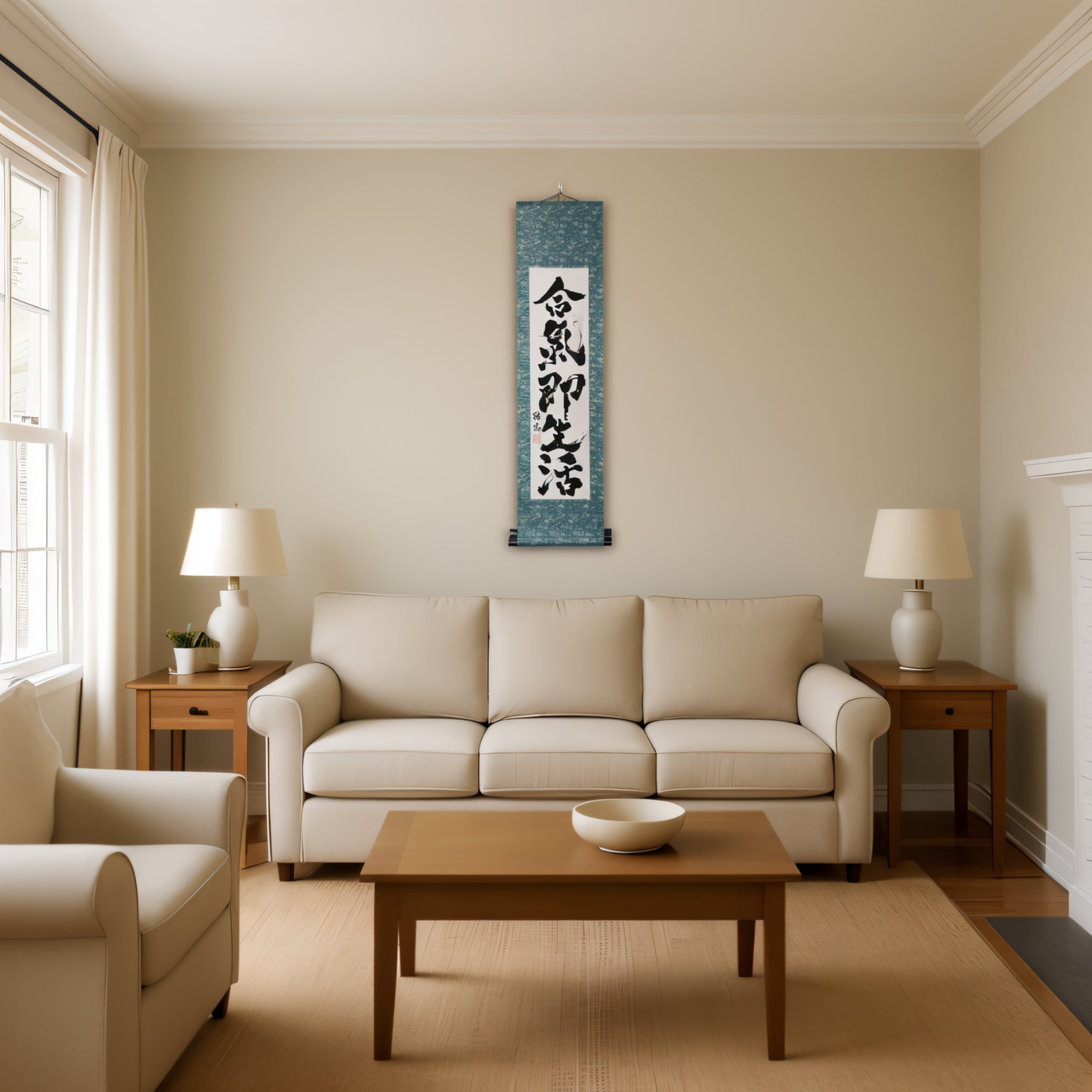 Tenka Fubu Hanging Scroll - Calligraphie japonaise fabriquée à la main