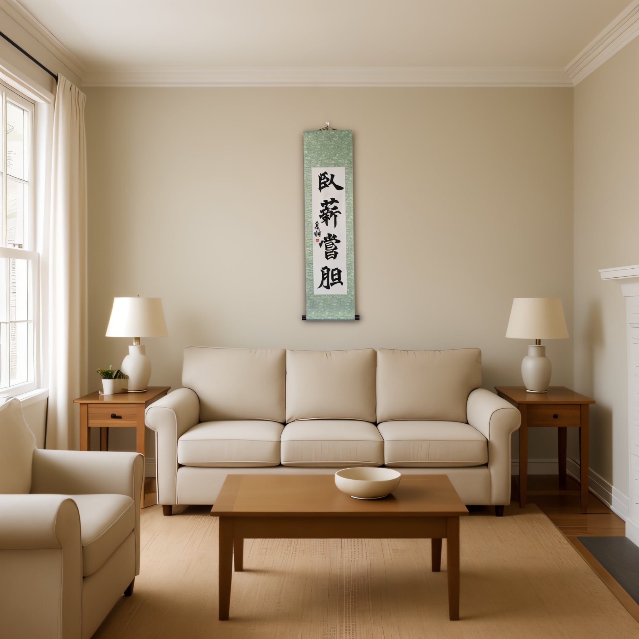 Tenka Fubu Hanging Scroll - Calligraphie japonaise fabriquée à la main