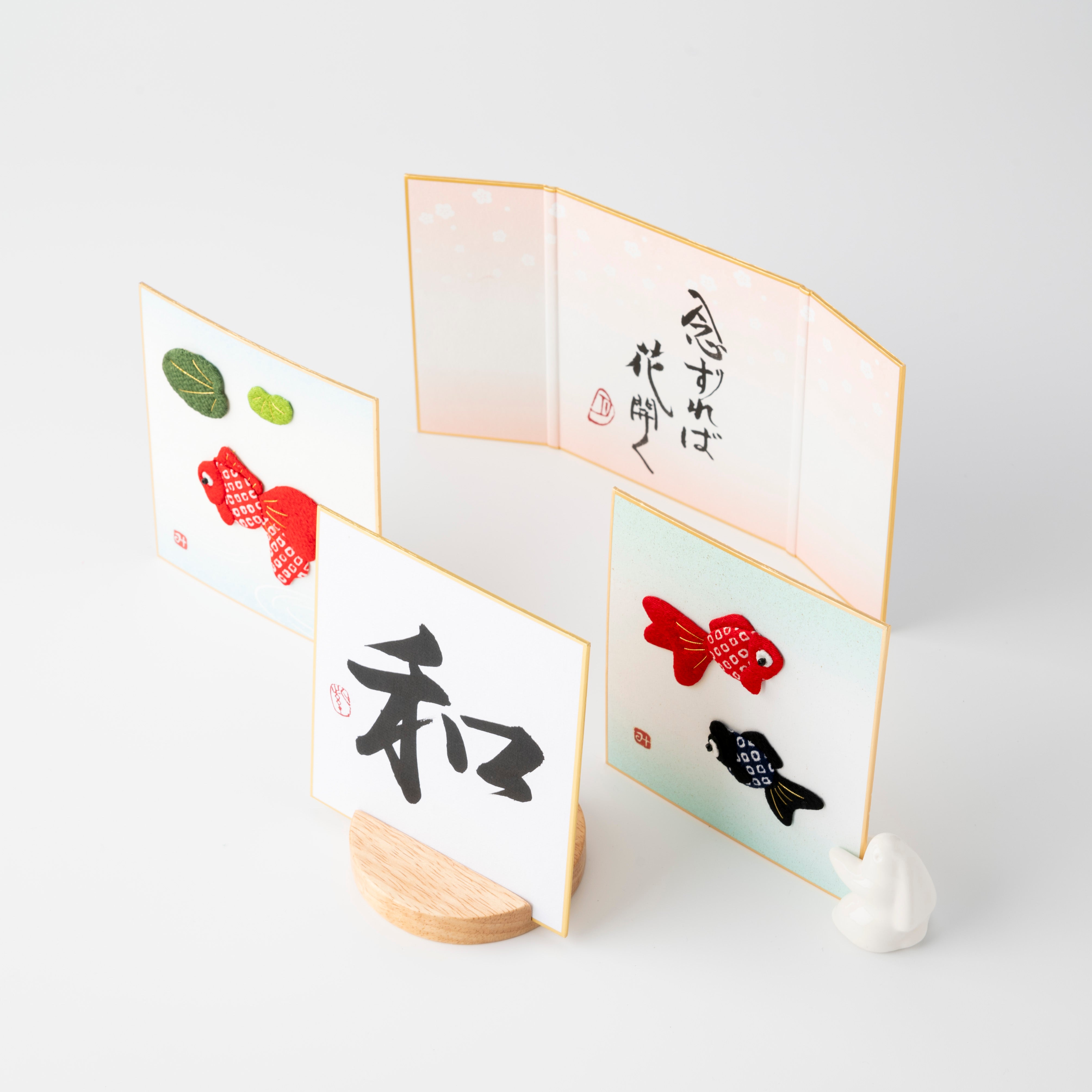 Produit groupé: thème "Amicable" - illustration de tissu Shodo et surélevé, Design 2